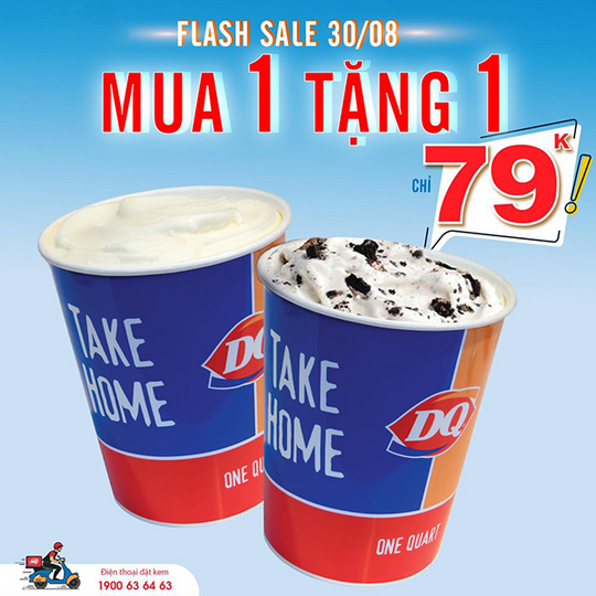 Dairy Queen khuyến mãi mua 1 tặng 1 kem hộp