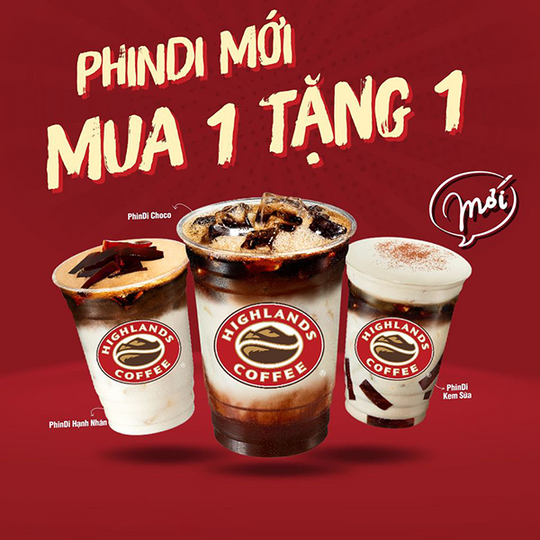 Highlands Coffee mua 1 tặng 1 qua Baemin