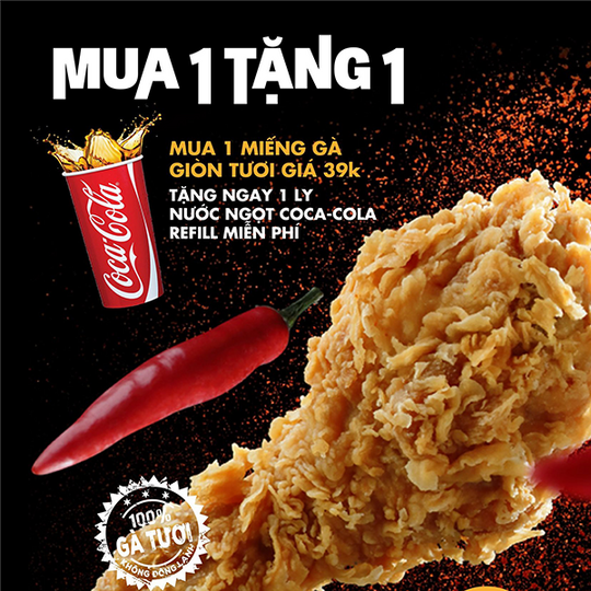 Texas Chicken khuyến mãi mua 1 tặng 1