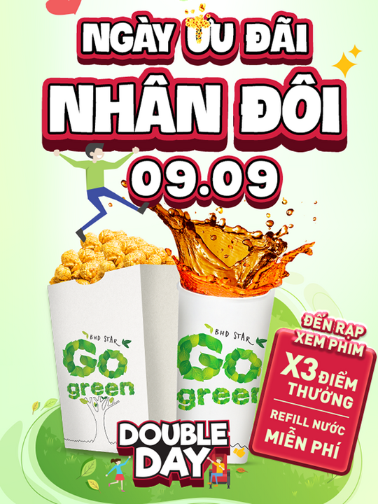 BHD Star Cineplex miễn phí refill nước + nhân 3 điểm thưởng