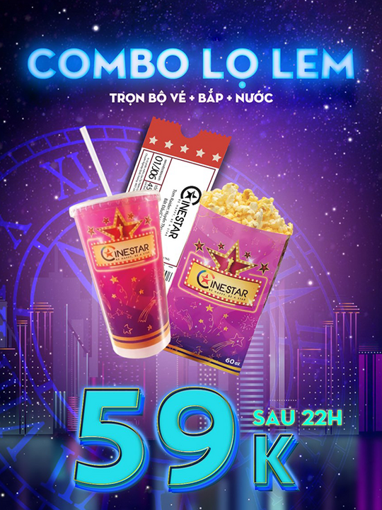 Cinestar khuyến mãi combo Lọ Lem chỉ 59K