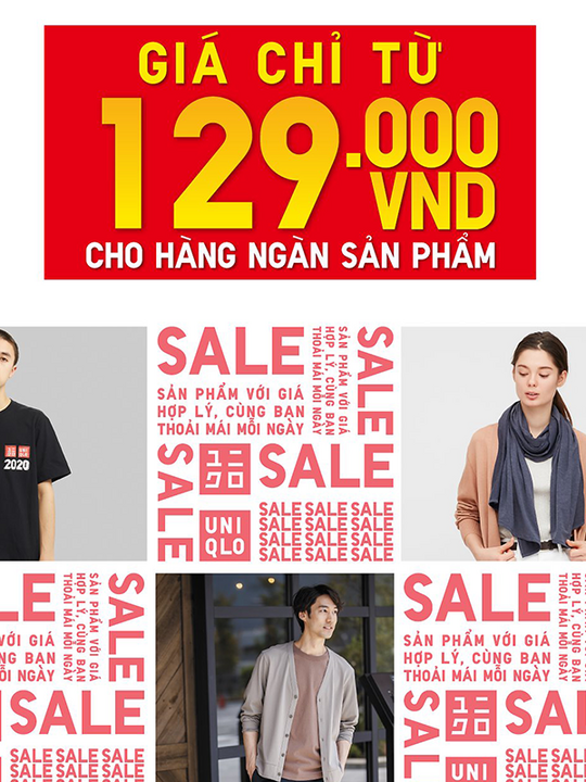 UNIQLO khuyến mãi đồng giá từ 129K nhiều sản phẩm
