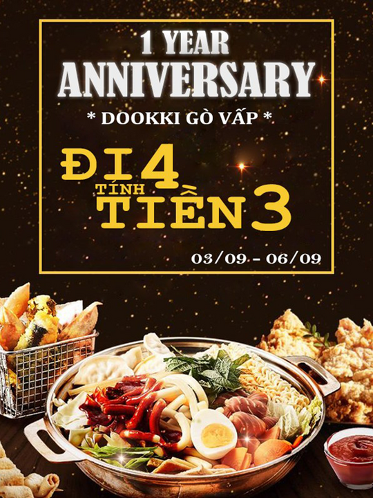 Dookki đi 4 tặng 1 tại Gò Vấp