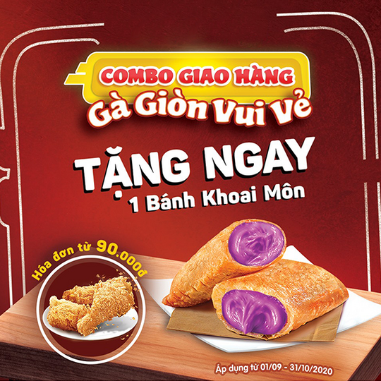 JolliBee tặng bánh khoai môn với hóa đơn 90k