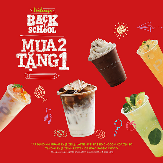 Passio Coffee Vietnam khuyến mãi mua 2 tặng 1