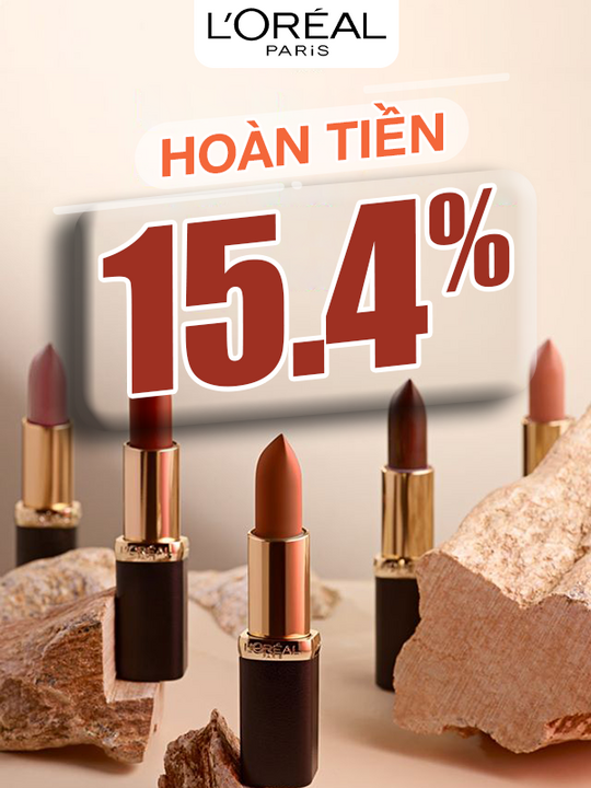 Lazada Bonus hoàn tiền 15.4% khi mua sp L'Oreal Paris
