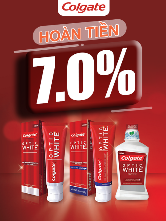 Lazada Bonus hoàn tiền 7% khi mua sp Colgate