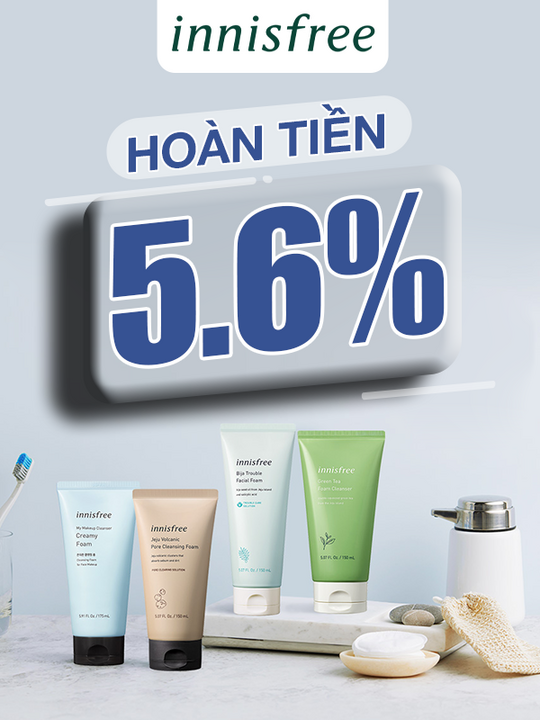 Lazada Bonus hoàn 5.6% khi mua sản phẩm Innisfree