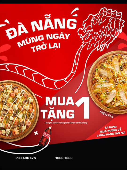 Pizza Hut khuyến mãi mua 1 tặng 1 tại Đà Nẵng - Shopiness