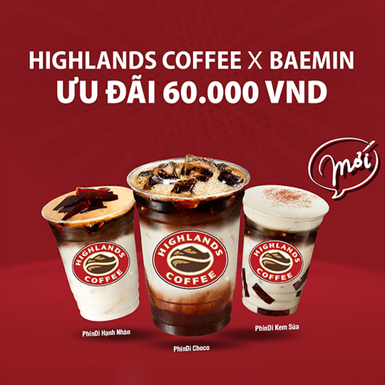 Highlands Coffee ưu đãi 60k cho hoá đơn từ 130k