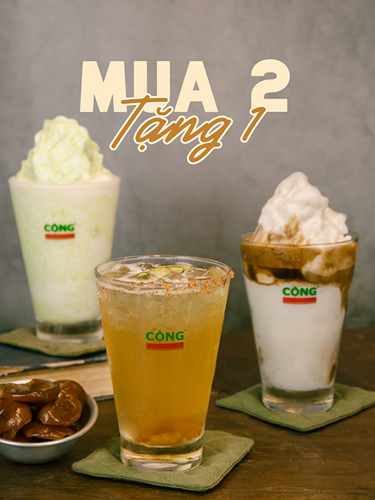 Cộng Cafe khuyến mãi mua 2 tặng 1 toàn hệ thống