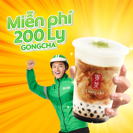 Gongcha tặng trà sữa qua GrabFood