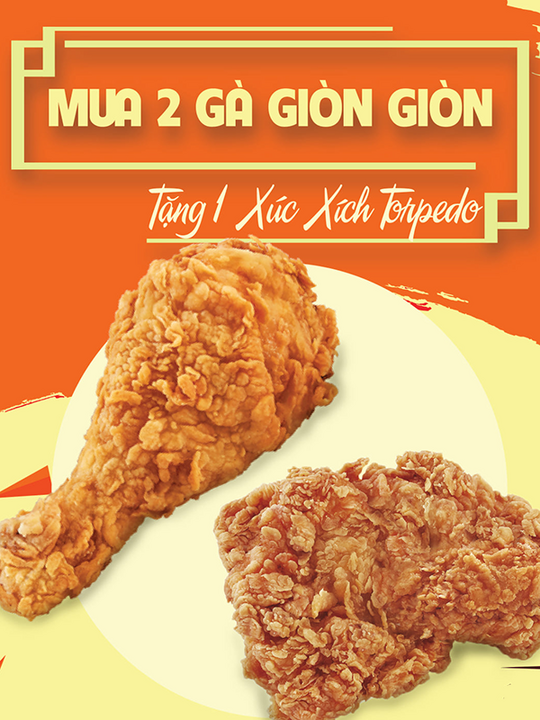 Gà rán Five Star tặng kèm 01 xúc xích Torpedo