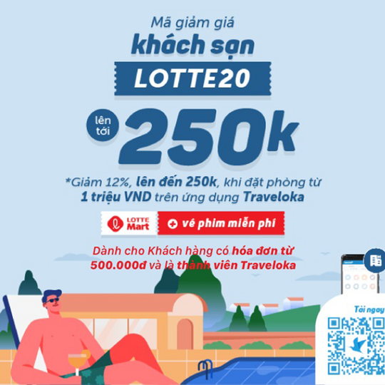 LOTTE Mart  khuyến mãi 12% đến 250k khi đặt phòng