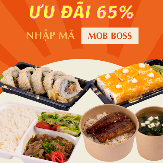 Sushi Kei giảm 65% khi đặt qua Baemin