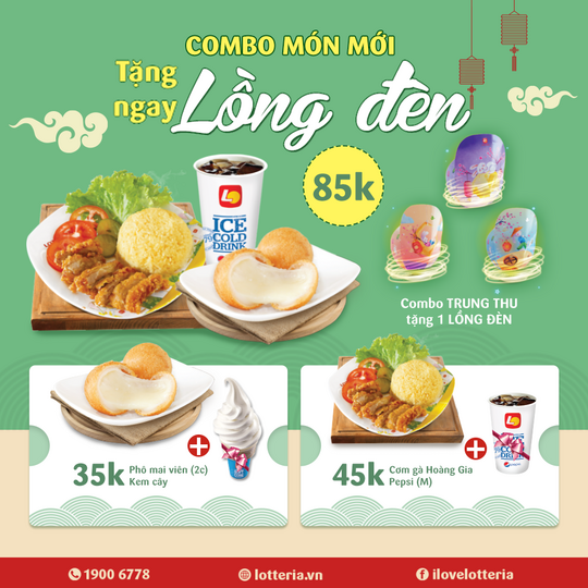 Lotteria tặng lồng đèn khi mua combo trung thu