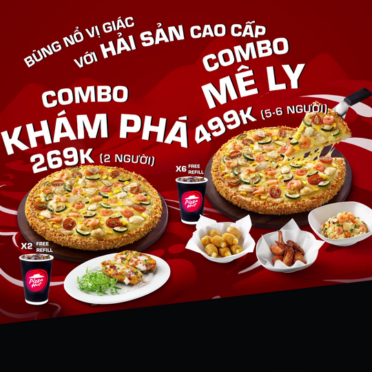 Pizza Hut khuyến mãi combo hải sản  từ 259k