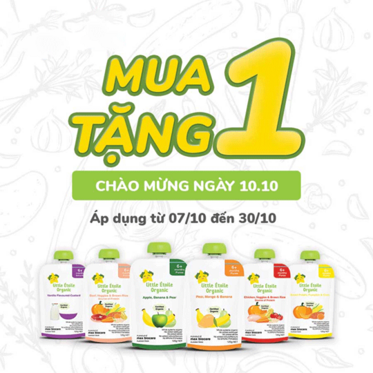 Tuticare khuyến mãi mua 1 tặng 1 túi ăn dặm