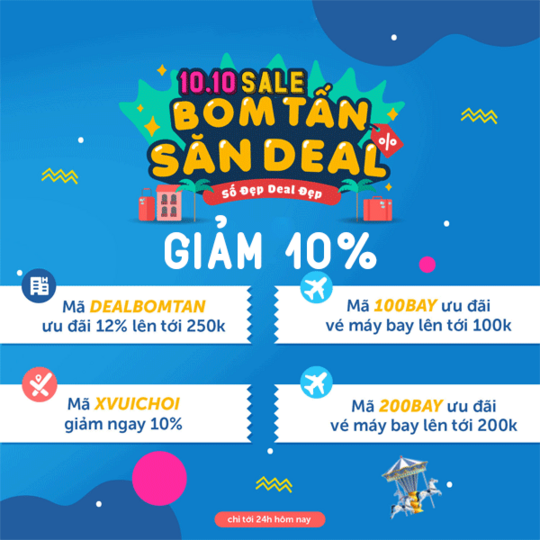 Traveloka khuyến mãi 10% - 12% cùng các ưu đãi khác
