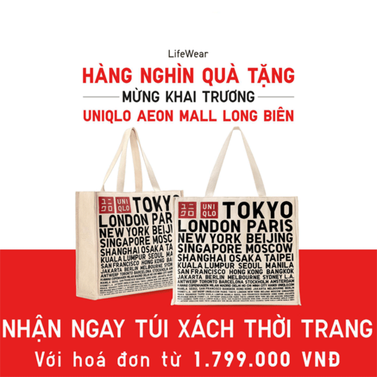 UNIQLO  tặng túi tote với ĐH từ 1.799k