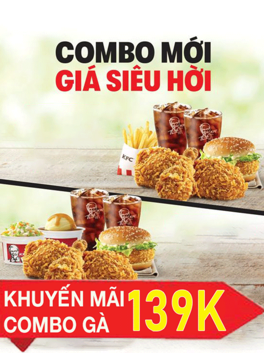 KFC khuyến mãi combo chỉ từ 139k