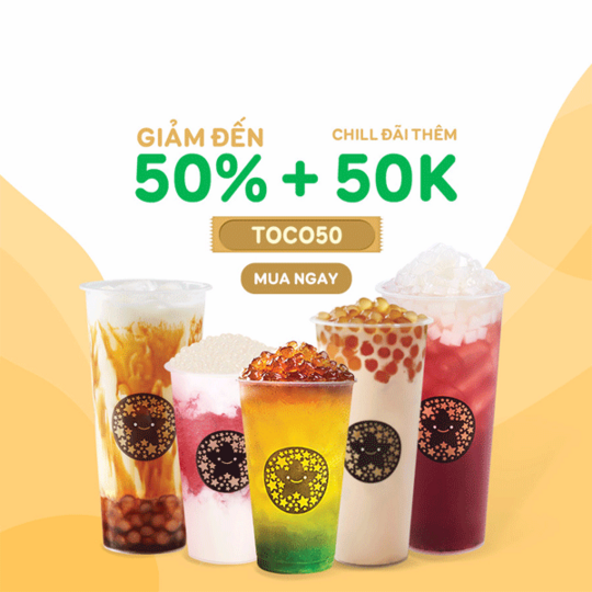 Tocotoco giảm đến 40% toàn bộ menu qua GrabFood