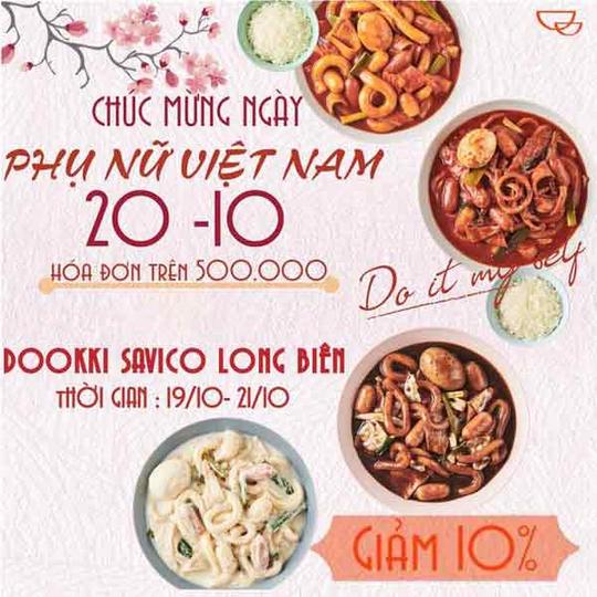 Dookki giảm 10% với hóa đơn 500k