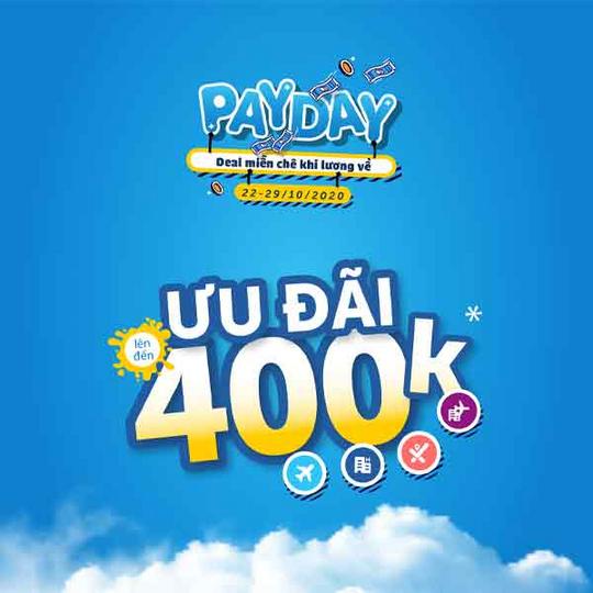 Traveloka giảm đến 400k khi đặt vé