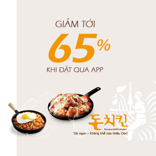 DON Chicken ưu đãi đến 65% khi đặt qua app