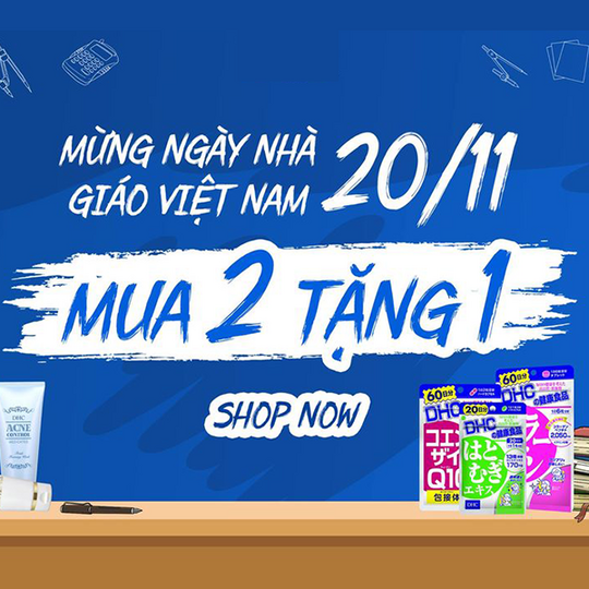 DHC khuyến mãi mua 2 tặng 1 mừng ngày nhà giáo