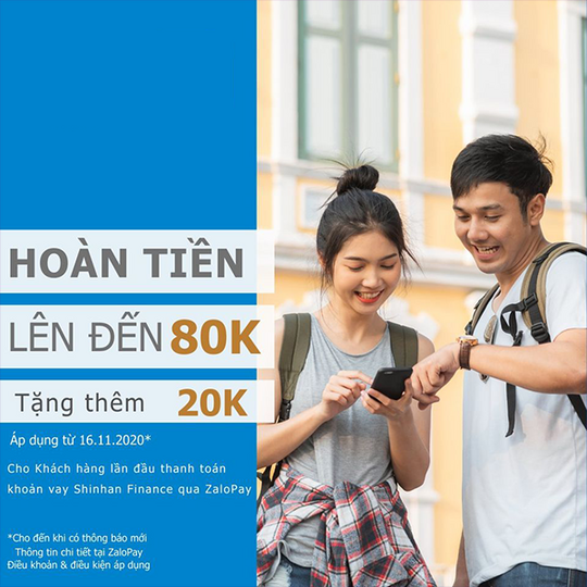 Shinhan Bank hoàn tiền đến 80k qua ZaloPay
