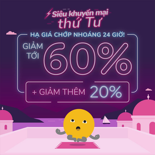 Agoda ưu đãi tới 60% duy nhất hôm nay