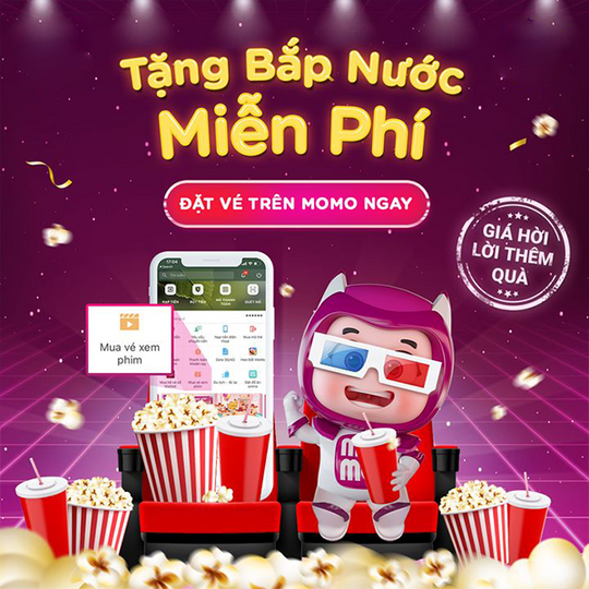 MoMo miễn phí bắp nước khi mua vé cuối tuần