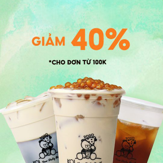 Koi Cafe khuyến mãi Koi Thé đến 40% qua Now