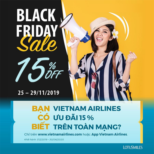 Vietnam Airlines giảm 15% toàn bộ vé bay