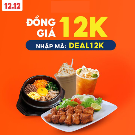 Shopee Food khuyến mãi đồng giá 12k các món