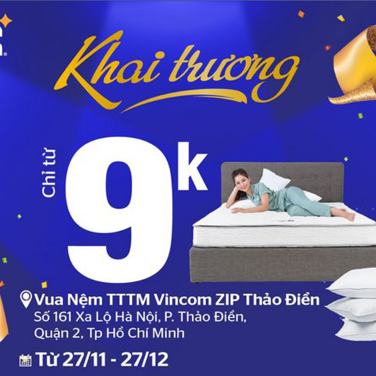 Vua Nệm khuyến mãi tới 50% tại Thảo Điền