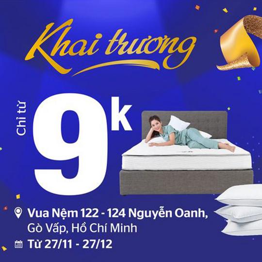 Vua Nệm khuyến mãi tới 50% tại Nguyễn Oanh