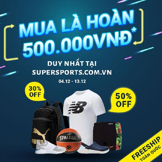 Supersports giảm đến 50% khi mua online
