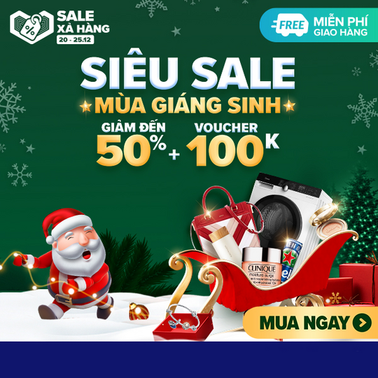 Lazada sale Giáng Sinh, giảm mạnh đến 50% 