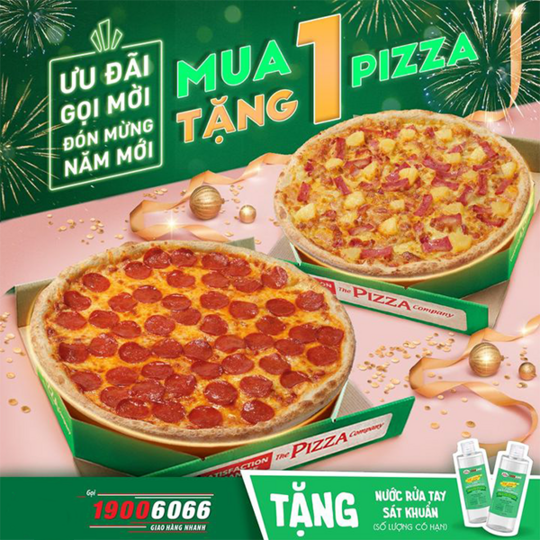 The Pizza Company khuyến mãi mua 1 tặng 1