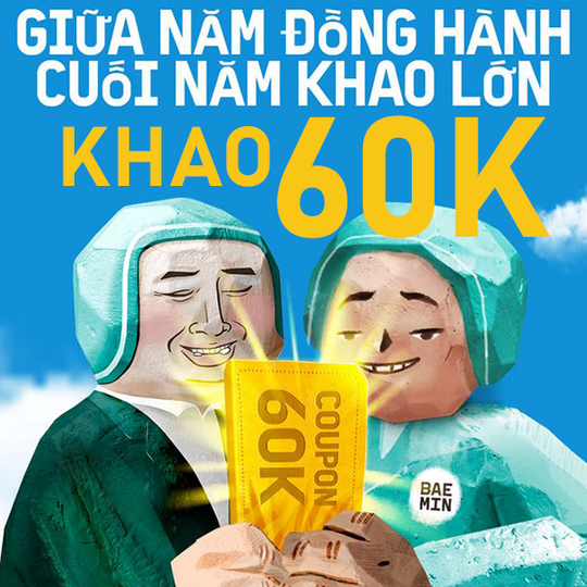 BAEMIN khuyến mãi 60k khi TT qua Zalopay