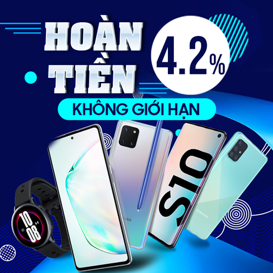 Samsung hoàn tiền 4.2% khi mua tại Shopee