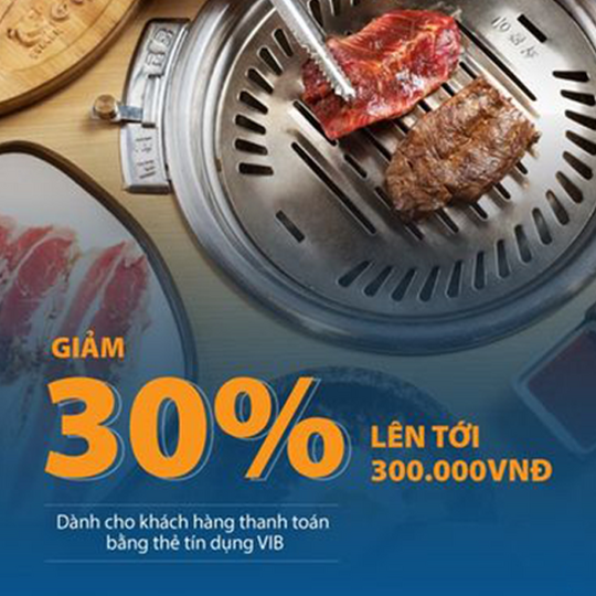 Gogi House khuyến mãi 30% khi thanh toán bằng thẻ VIB