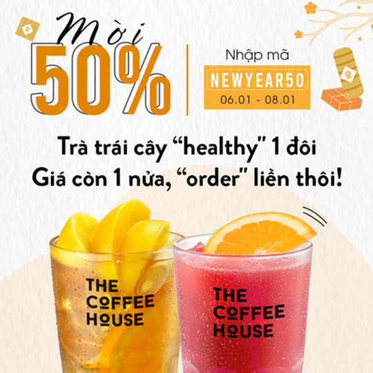 The Coffee House khuyến mãi 50% khi đặt 2 món size L