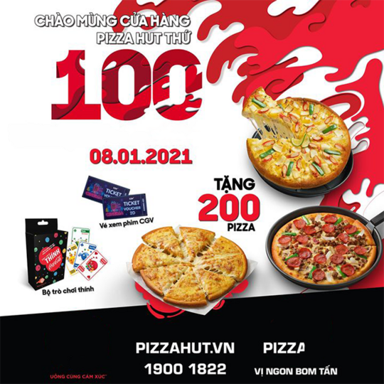 Pizza Hut tặng 200 Pizza mừng khai trương