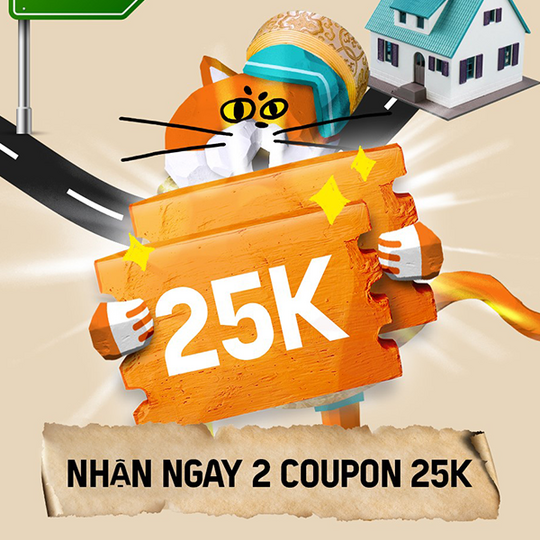BAEMIN khuyến mãi 2 coupon 25K