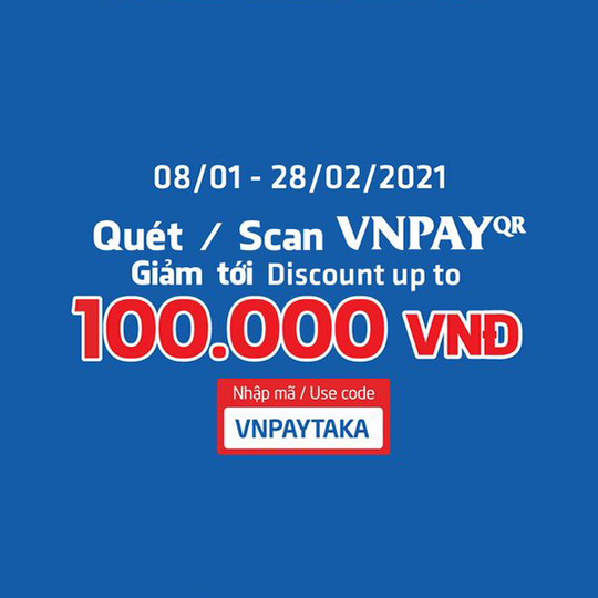 VNPAY khuyến mãi tới 100k ại Takashimaya