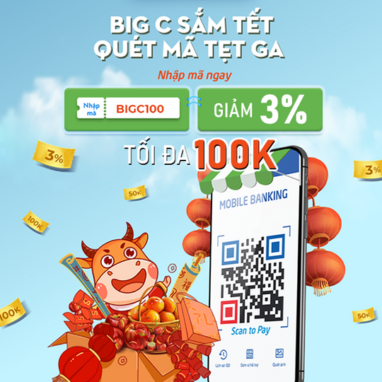 Big C khuyến mãi đến 100k khi TT qua VNPay