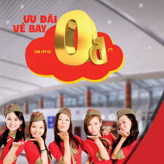 Vietjet Air ưu đãi vé bay 0Đ khung giờ vàng